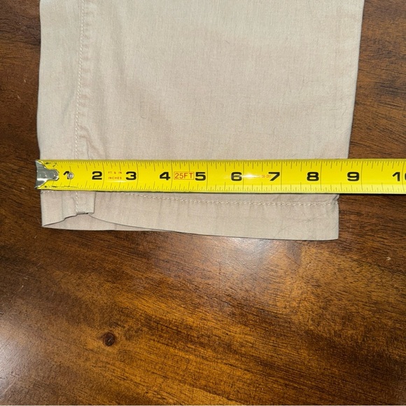 Ann Taylor Loft womens curvy tan khaki cropped pants capri flat front size 14 - Picture 7 of 9